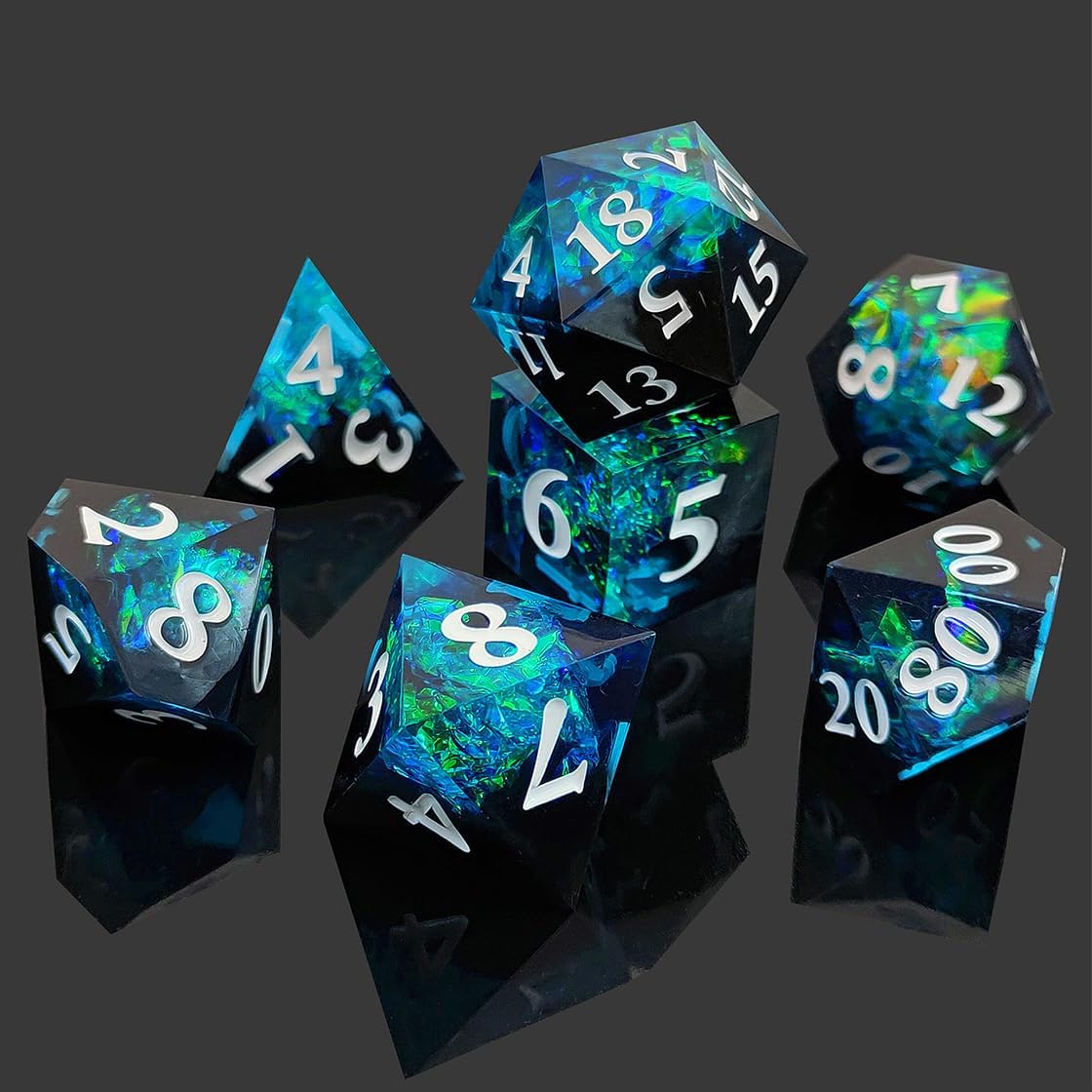 Handmade sharp black blue