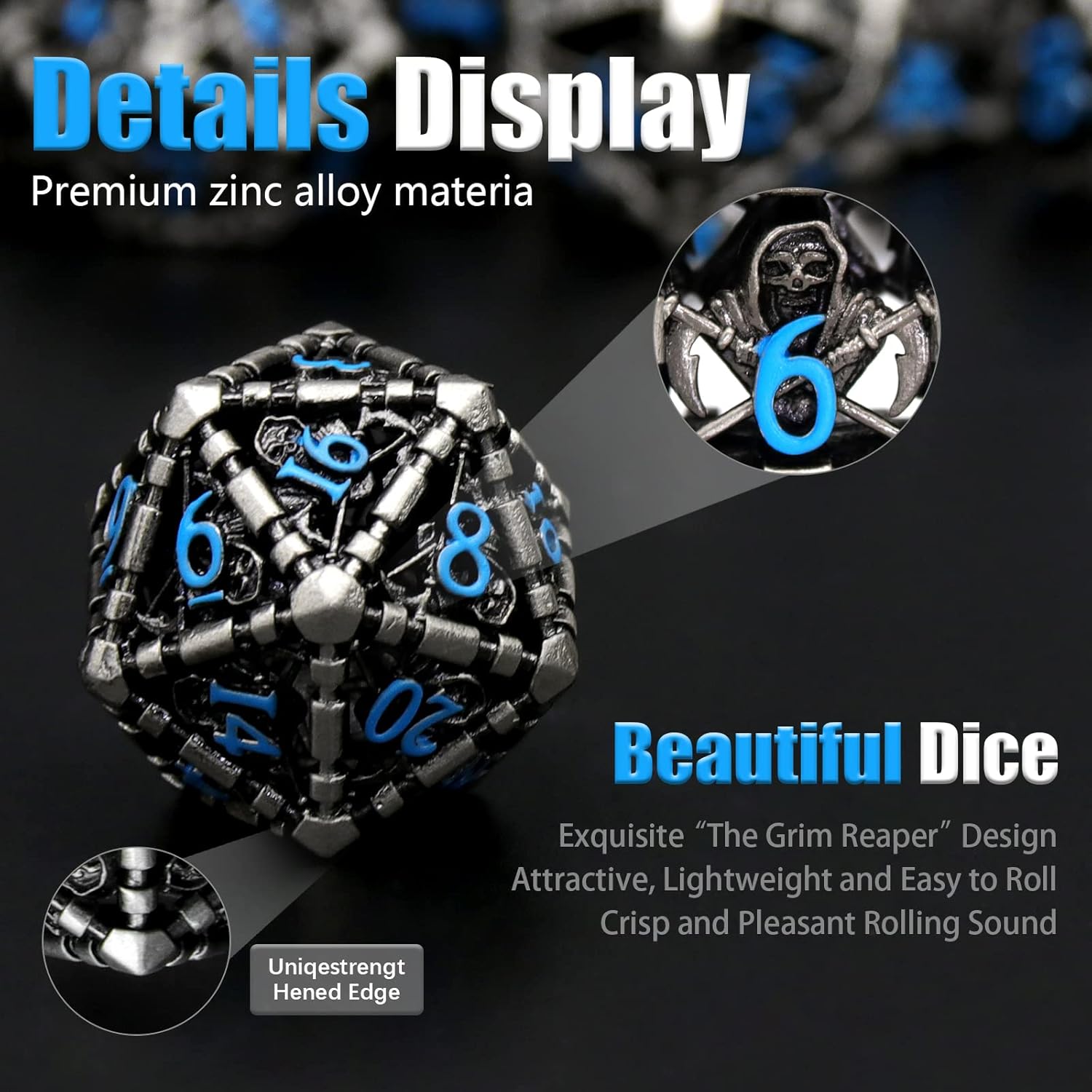 Metal dice set warrior